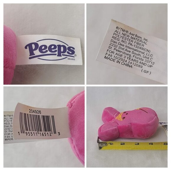 Peeps Just Born Pink Plush Mini Plush Stuffed Toy Tiara Wand 4.5" - Picture 8 of 8